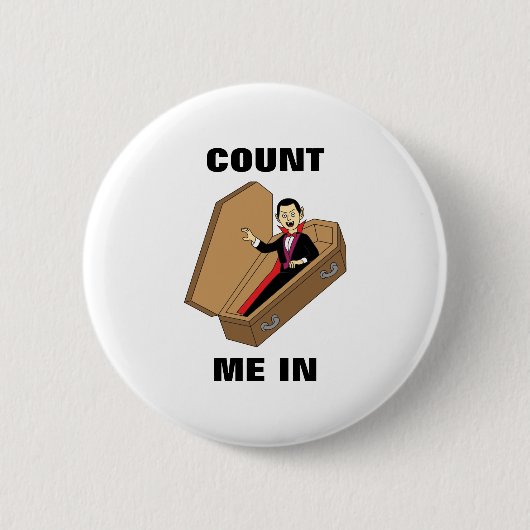 Tel me in Funny Halloween Vampire Pun Ronde Button 5,7 Cm (Voorkant)
