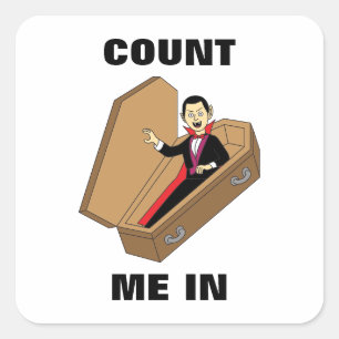 Tel me in Funny Halloween Vampire Pun Vierkante Sticker