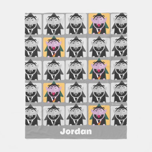 Tel patroon Sesamstraat naam Fleece Deken (Voorkant)