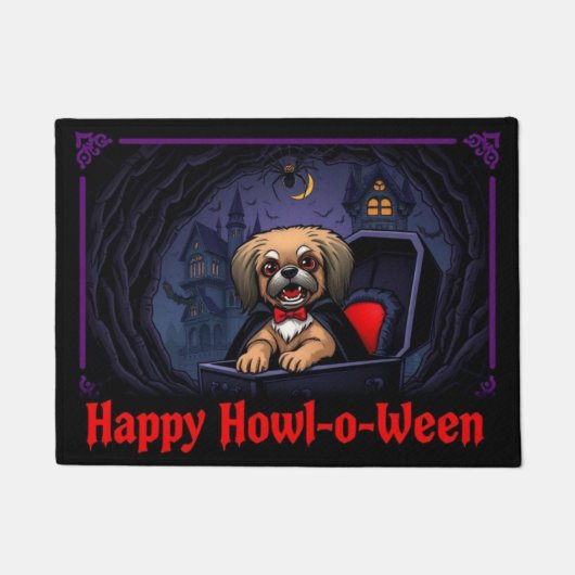 Tel Pekinees Happy Howl-o-ween Deurmat (Voorkant)