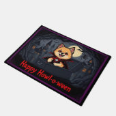 Tel Pomeranian Fijne Hoele-oween Deurmat (Schuin)