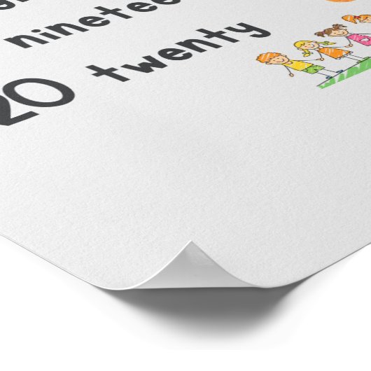 Tel tot 20 Wiskunde Muurdecoratie Kindergarten Gri Poster (Hoek)