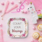 Tel uw Thanksgiving voor zinnen Papieren Bordje (Feest)