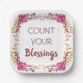 Tel uw Thanksgiving voor zinnen Papieren Bordje (Voorkant)