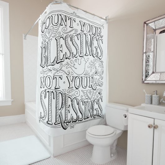 Tel uw zegeningen niet uw verhalen douchegordijn (In situ)