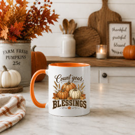 Tel Uw Zegeningen Thanksgiving Herfst Koffiemok Mok