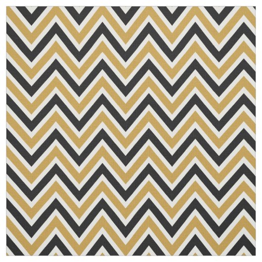 Tela Pattern Chevron Black & Gold Stof (Swatch)