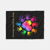 Telangiectasia Awareness Hands Ataxia Telangiect G Fleece Deken (Voorkant (Horizontaal))