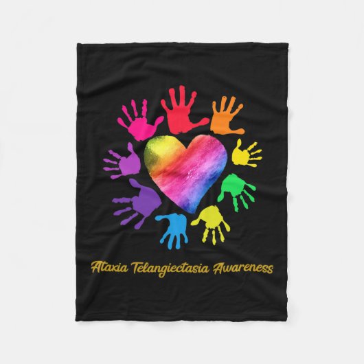 Telangiectasia Awareness Hands Ataxia Telangiect G Fleece Deken (Voorkant)