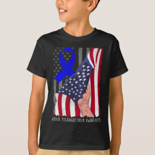 Telangiectasia Bewustzijn Amerikaanse vlag blauw l T-shirt