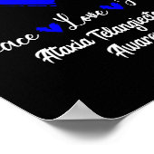 Telangiectasia bewustzijn Peace Love Hope Blue Rib Poster (Hoek)