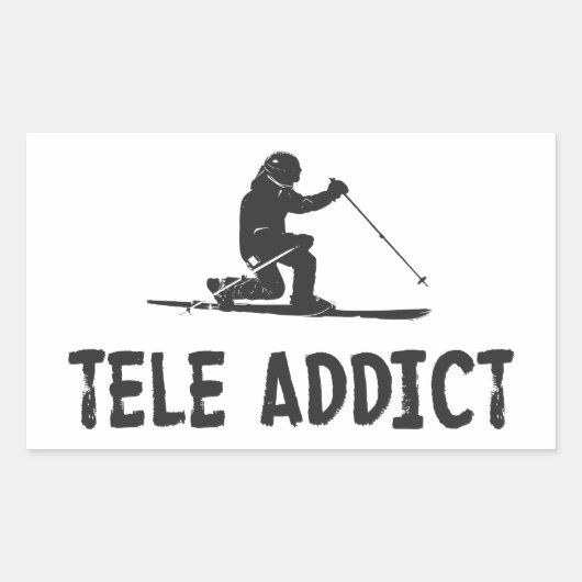 Tele Addict Rechthoekige Sticker (Voorkant)