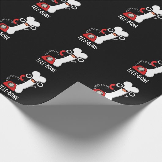 Tele-bone Grappig Bone Telefoon Pun Donker BG Cadeaupapier (Hoek)