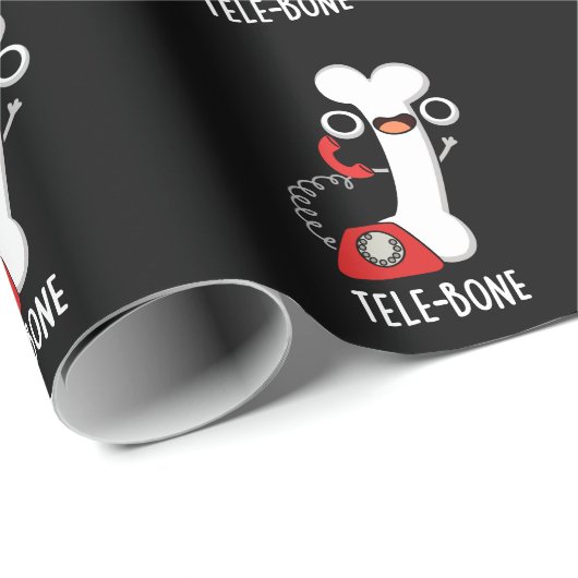 Tele-bone Grappig Bone Telefoon Pun Donker BG Cadeaupapier (Rol Hoek)