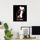 Tele-bone Grappig Bone Telefoon Pun Donker BG Poster (Thuiskantoor)