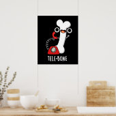 Tele-bone Grappig Bone Telefoon Pun Donker BG Poster (Keuken)