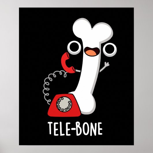 Tele-bone Grappig Bone Telefoon Pun Donker BG Poster (Voorkant)