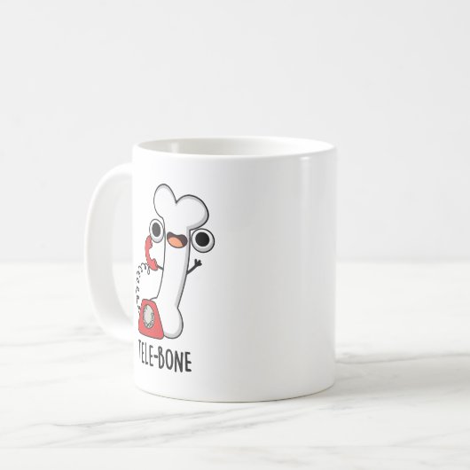 Tele-bone Grappig Bone Telefoon Pun Koffiemok (Voorkant links)