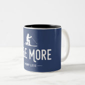 Tele meer ongerustheid minder tweekleurige koffiemok (Voorkant rechts)