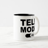 Tele-modus ingeschakeld tweekleurige koffiemok (Voorkant rechts)