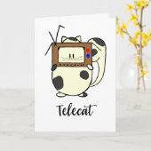 Telecat is de Ster van Uw Wenskaart van het Leven Kaart (Gele Bloem)