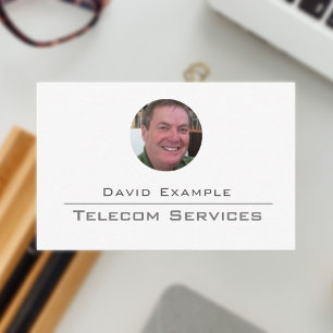 Telecomdiensten met foto van de houder visitekaartje