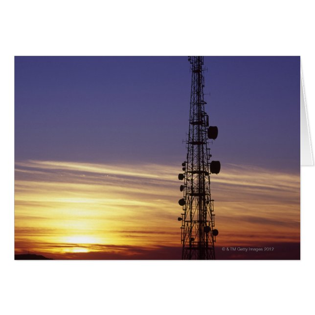 Telecommunicatiemast bij zonsondergang (Voorkant Horizontaal)