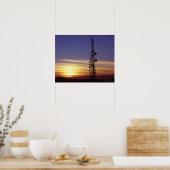Telecommunicatiemast bij zonsondergang poster (Keuken)