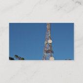 Telecommunicatietoren onder een blauwe hemel visitekaartje (Achterkant)