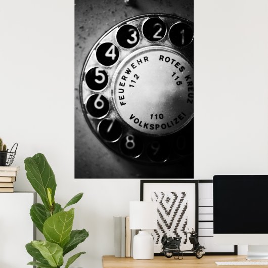 Telefon Wählscheibe Poster (Thuiskantoor)