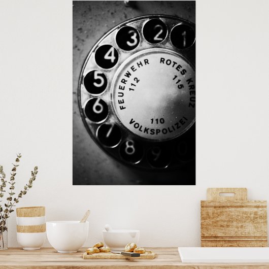 Telefon Wählscheibe Poster (Keuken)