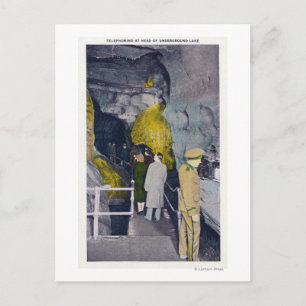 Telefonie aan het hoofd van het ondergrondse meer briefkaart