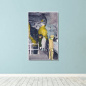 Telefonie aan het hoofd van het ondergrondse meer canvas afdruk (Insitu (Houten vloer))