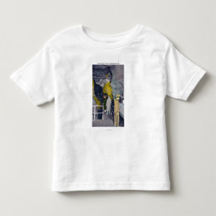 Telefonie aan het hoofd van het ondergrondse meer kinder shirts