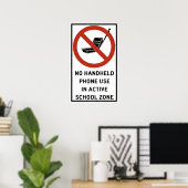 Telefonisch gebruik met handheld verboden poster (Thuiskantoor)