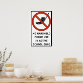 Telefonisch gebruik met handheld verboden poster (Keuken)