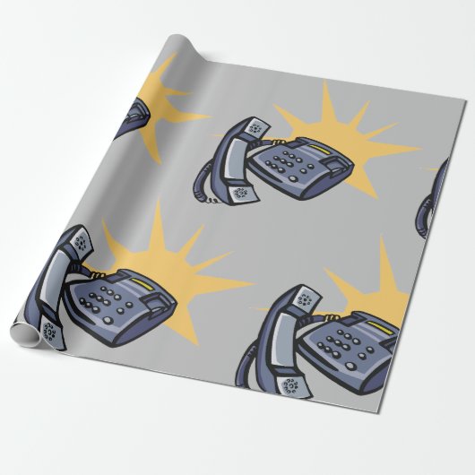 Telefonische communicatie cadeaupapier (Uitgerold)