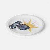 Telefonische communicatie papieren bordje (Gekanteld)