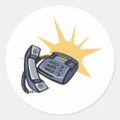 Telefonische communicatie ronde sticker (Voorkant)