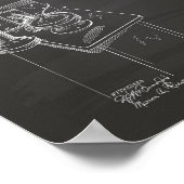 Telefoon 1898 Patent Art Chalkboard Poster (Hoek)