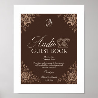 Telefoon Audio Gastboek teken Huwelijks Audio Boek Poster