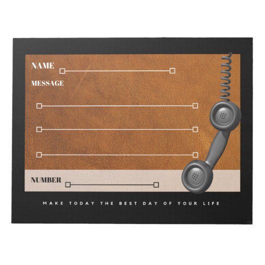 Telefoon Bericht Secretaris Memo Pads Notitieblok (Voorkant)