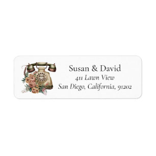  Telefoon & Bloemen Gepersonaliseerd Adres Etiket