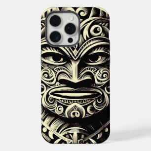 Telefoon Bone Scrimshaw Tiki iPhone Case iPhone 15 Pro Max Case