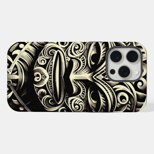 Telefoon Bone Scrimshaw Tiki iPhone Case iPhone Hoesje (Achterkant horizontaal)