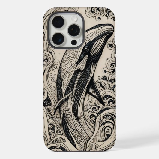 Telefoon Bone Scrimshaw Whale iPhone Case iPhone Hoesje (Achterkant)
