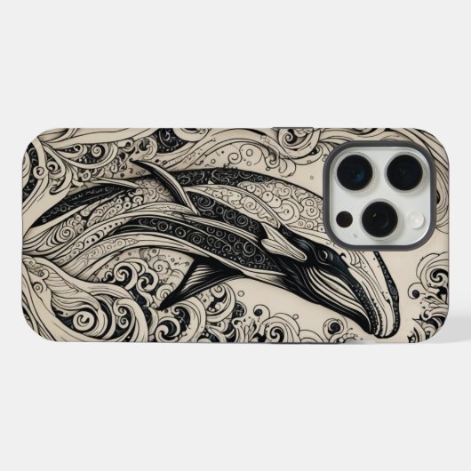 Telefoon Bone Scrimshaw Whale iPhone Case iPhone Hoesje (Achterkant horizontaal)