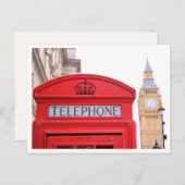 Telefoon Booth & Big Ben Londen Briefkaart (Voorkant / Achterkant)