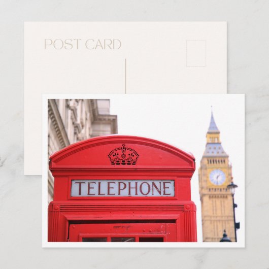 Telefoon Booth & Big Ben Londen Briefkaart (Voorkant / Achterkant)