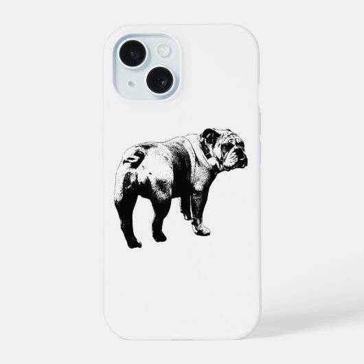 Telefoon Bulldog, Stoere Rug iPhone 15 Case (Achterkant)